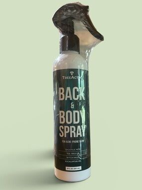 New Sealed TreeActiv 8 fl Oz For Acne Prone Back & Body Spray Large Size